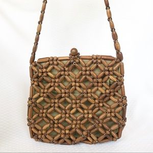 Vintage Wooden Bead Handbag